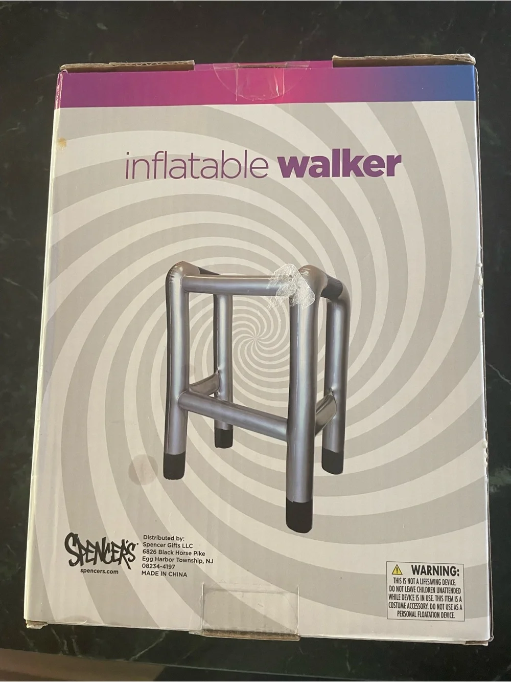 Spencer’s Inflatable Walker Gag Gift Joke Prop Old Fart Costume Accessory